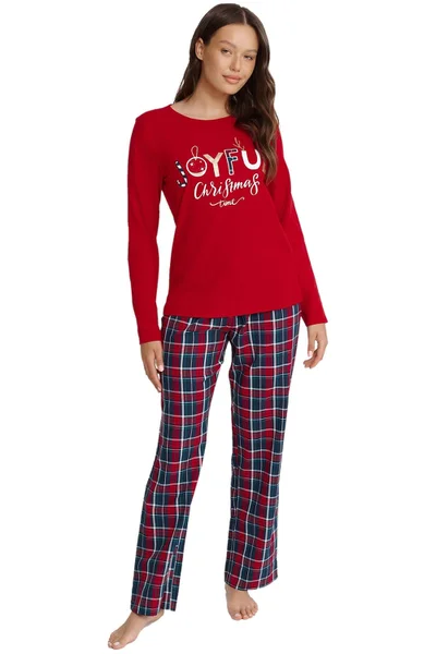 Červené kárované dámské pyžamo Henderson