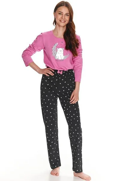 Dívčí pyžamo Suzan v růžové barvě s medvědem Taro