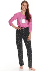 Dívčí pyžamo Suzan v růžové barvě s medvědem Taro