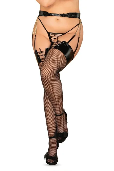 Dámské smyslné punčochy Remediosa stockings 2XL3XL - Obsessive černá