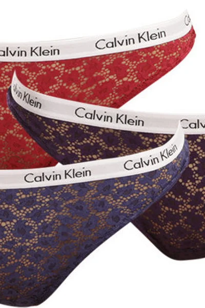 Dámská krajkové brazilky 3-pack - - W5G - Mix barev - Calvin Klein směs barev