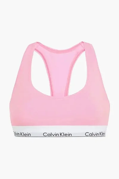 Dámská sportovní podprsenka - TOE - Pastelově v růžové barvě - Calvin Klein