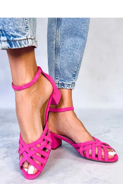Růžové pohodlné sandály s nízkým podpatkem - Rosalita