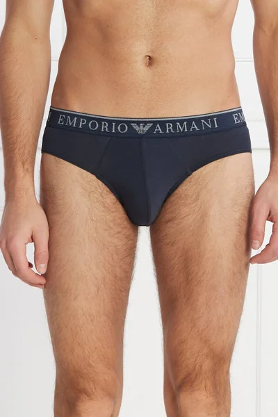 Pánské tmavě modré slipy - Emporio Armani - balení 2 ks