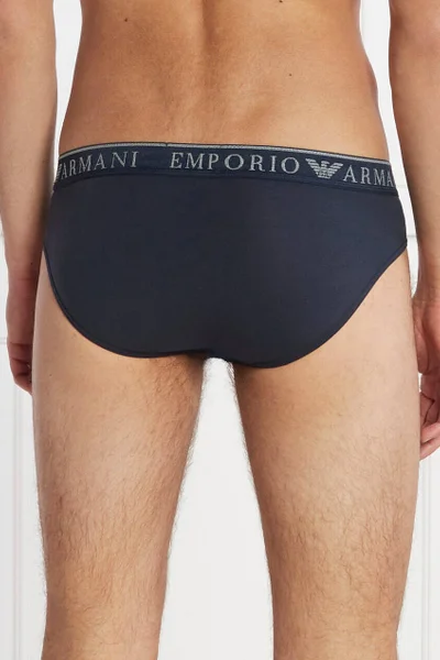 Pánské tmavě modré slipy - Emporio Armani - balení 2 ks