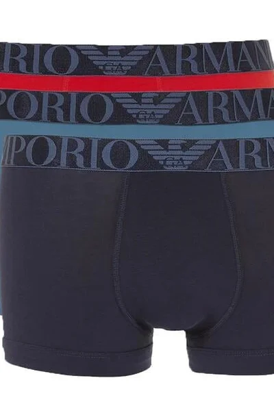 Pánské modré boxerky Emporio Armani - výhodný 3-pack