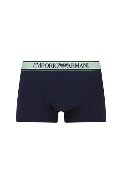 Emporio Armani pánské boxerky tmavě modré se zelenou - 3 ks