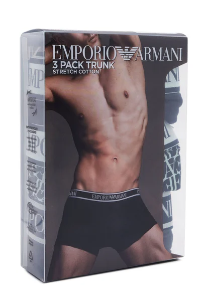 Emporio Armani pánské boxerky tmavě modré se zelenou - 3 ks