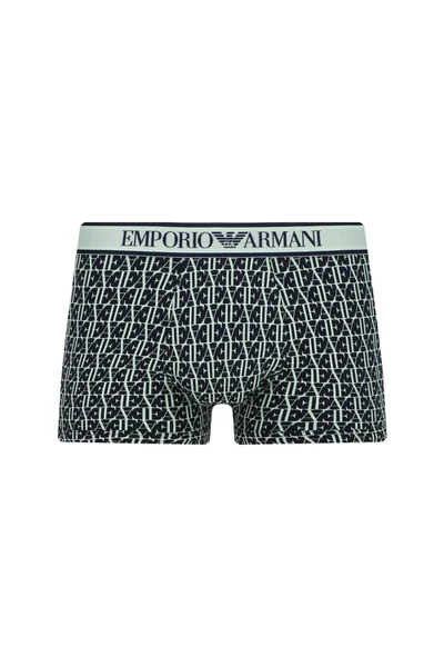 Emporio Armani pánské boxerky tmavě modré se zelenou - 3 ks