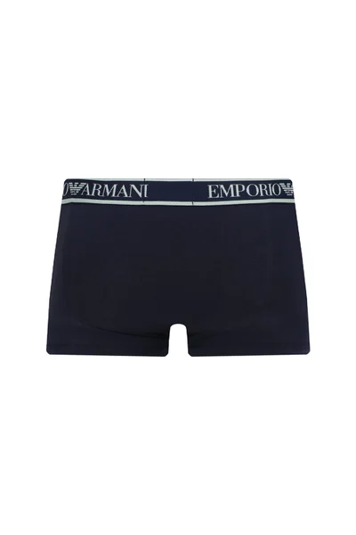 Emporio Armani pánské boxerky tmavě modré se zelenou - 3 ks