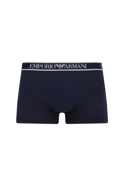 Emporio Armani pánské boxerky tmavě modré se zelenou - 3 ks