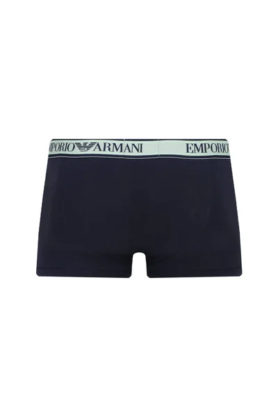 Emporio Armani pánské boxerky tmavě modré se zelenou - 3 ks