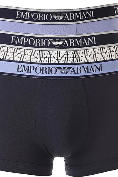 Pánské modré boxerky Emporio Armani - sada 3 kusů