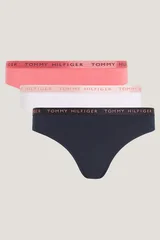 Tommy Hilfiger Dámská Tanga Růžová - Balení 3 ks