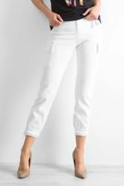 Dámské kalhoty s kapsami - FPrice bílá