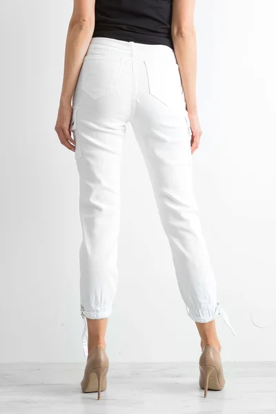 Dámské kalhoty s kapsami - FPrice bílá