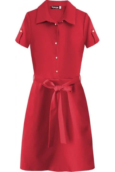 Dámské šaty s límečkem - Inpress červená Good Looking
