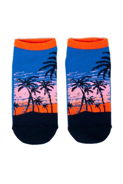 Pánské ponožky Spoksy - YOJ modrá s oranžovou Gemini