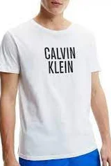 Pánské tričko s monogramem CK v bílé barvě - Calvin Klein