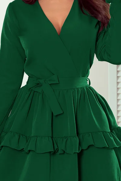 Dámské šaty v lahvově zelené barvě Numoco