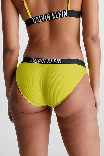 Calvin Klein INTENSE POWER žluté lesklé spodní díl bikin