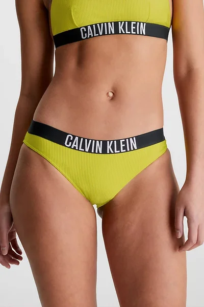 Calvin Klein INTENSE POWER žluté lesklé spodní díl bikin