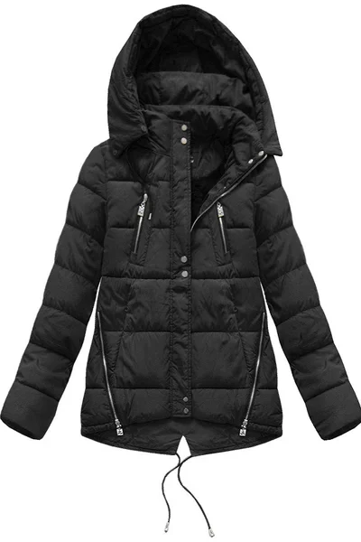 Dámská zimní bunda s kapucí - v černé barvě Fish Gemini