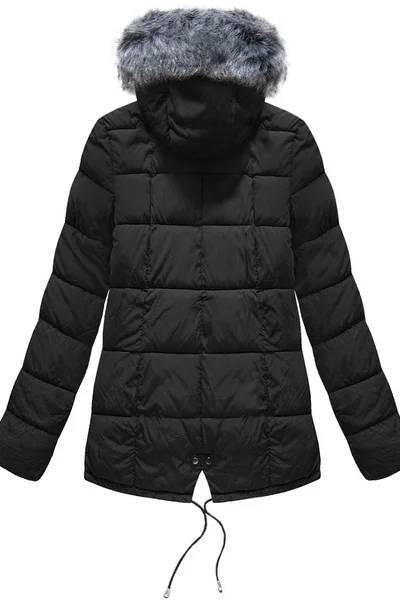 Dámská zimní bunda s kapucí - v černé barvě Fish Gemini