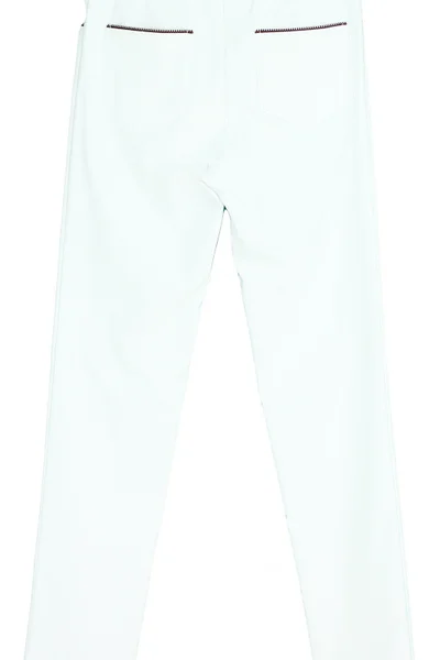 Dámské bílé kalhoty v pase na gumu