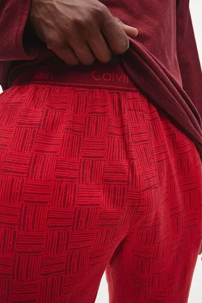 Pánský pyžamový set  6NJ bordočervená - Calvin Klein