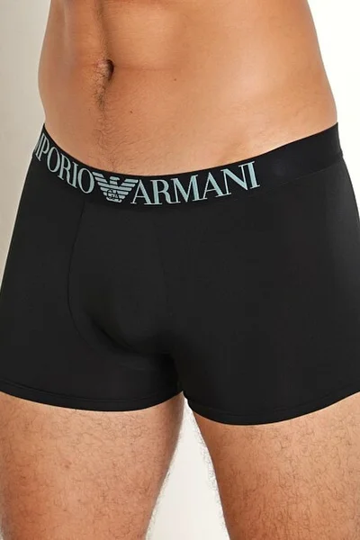 Emporio Armani Pánské elastické černé boxerky