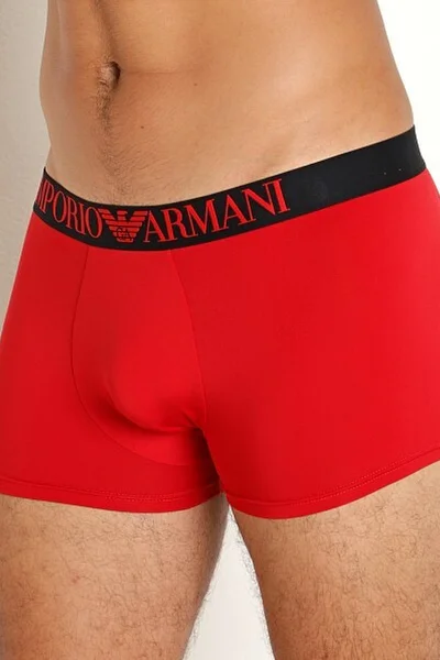 Emporio Armani červené elastické mikrovláknové boxerky