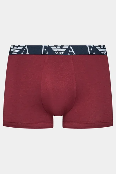 Pánské boxerky set bílo-vínové-tmavě modré - Emporio Armani