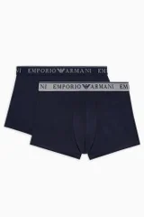 Mužské tmavě modré boxerky 2 ks - Emporio Armani