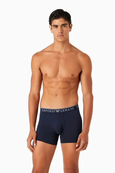 Mužské tmavě modré boxerky 2 ks - Emporio Armani