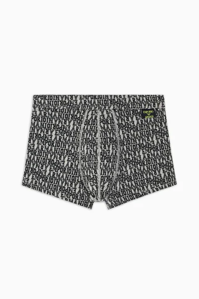 Nadčasové šedé boxerky s logem - Emporio Armani