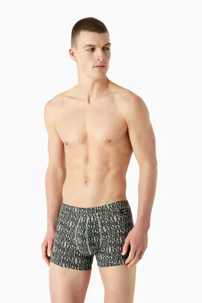 Nadčasové šedé boxerky s logem - Emporio Armani