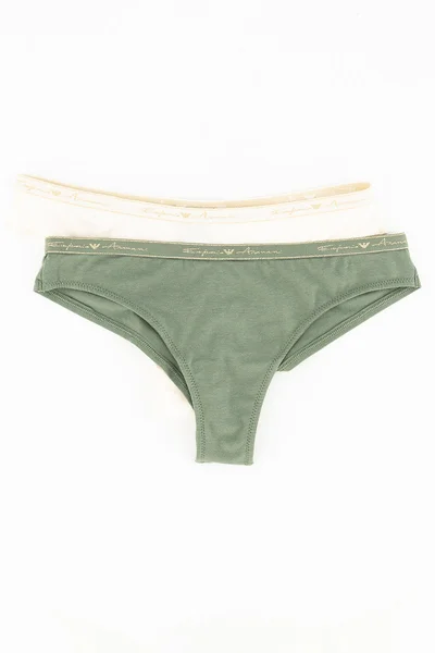 Dámské kalhotky 2 pack  - - Zelená, v bílé barvě - Emporio Armani