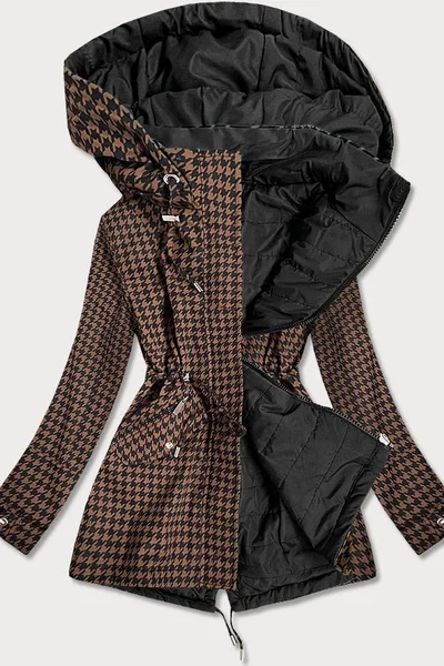 Reverzibilní dámská bunda s pepitovým vzorem Good looking