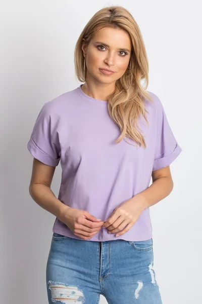 Dámské tričko FPrice v barvě světle fialová s elastanem