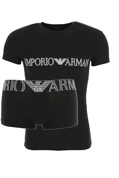 Pánský set triko + trenýrky  - - v černé barvě - Emporio Armani