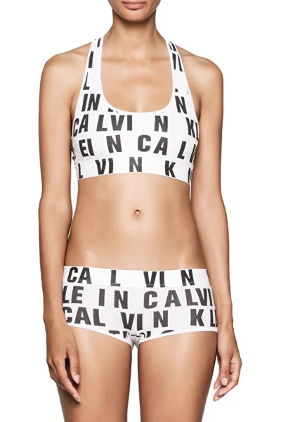 Bílá sportovní podprsenka Calvin Klein s potiskem písmen