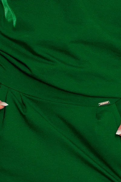 Dámské zelené šaty se stahovací šňůrkou Numoco