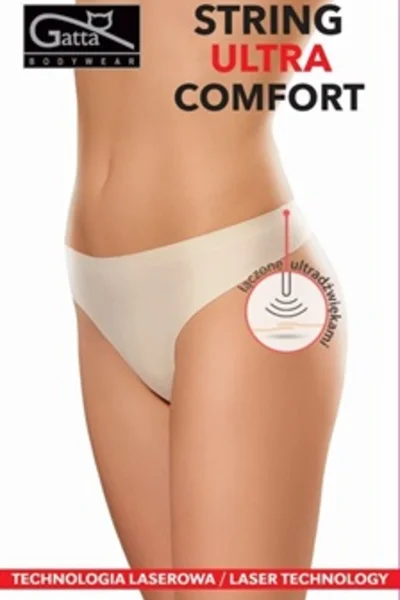 Dámská bílá tanga ULTRA COMFORT z mikrovlákna - Gatta