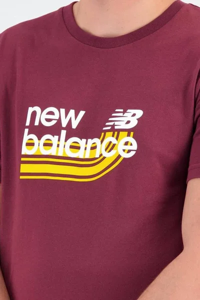 Kaštanové pánské tričko New Balance s logem pro každý den