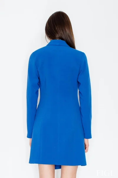 Modrý elegantní kabát pro ženy - Figl M447