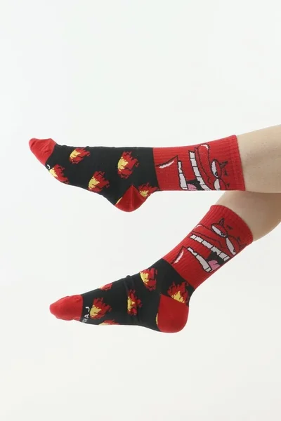 Bavlněné ponožky Cow and Chicken s motivem ďábla - Moraj