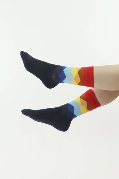 Příjemné kostkované dámské ponožky - Černá elegance